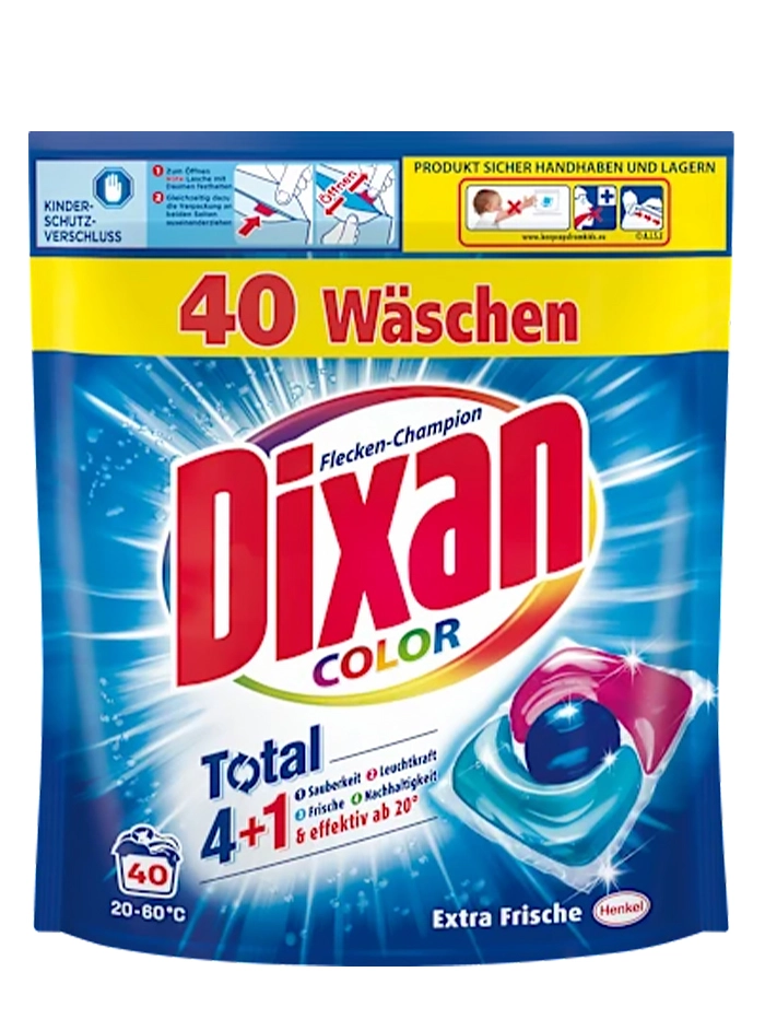 Dixan Detergent Capsule 40 buc 4in1 Flecken Champion Color Extra Frische