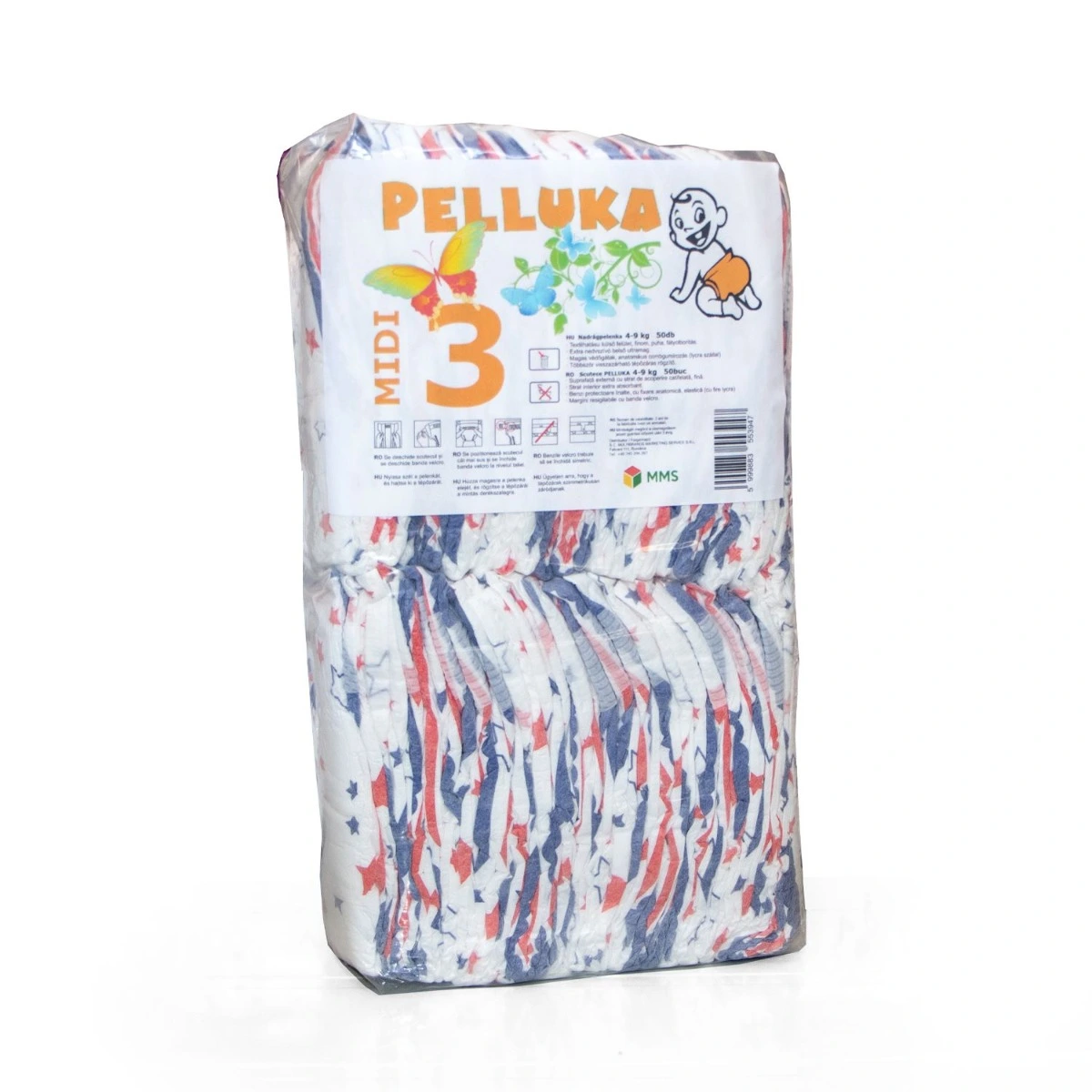 Pelluka scutece nr.3 4-9 kg Midi 50 buc