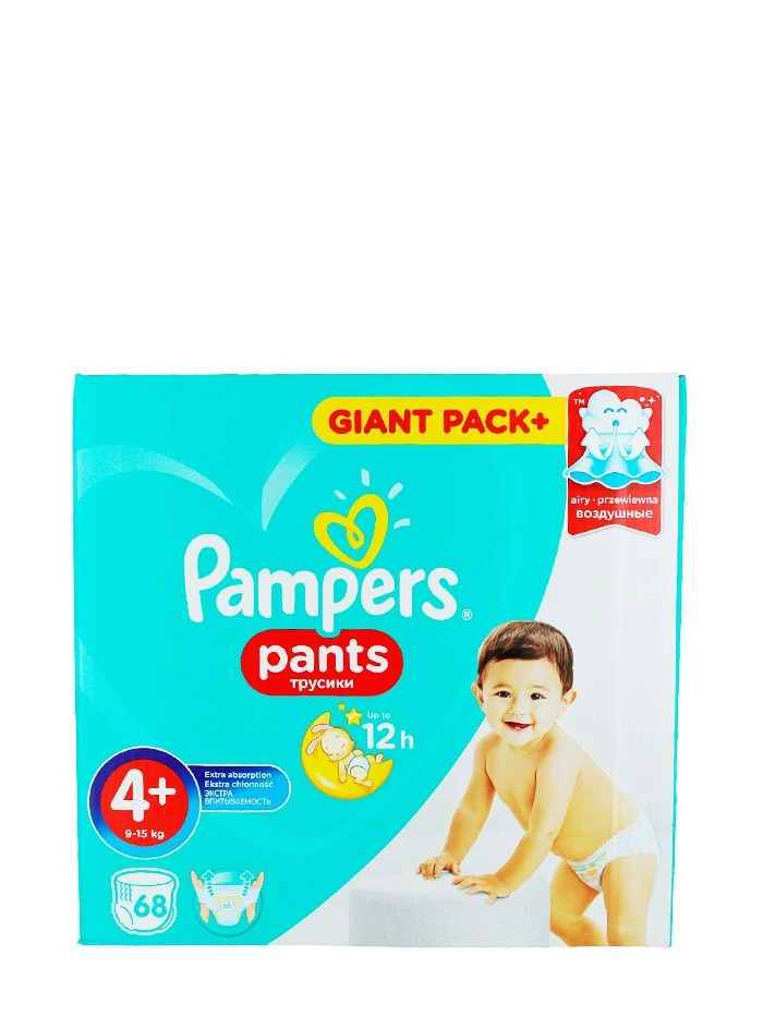 Pampers scutece chilotel nr.4+ 9-15 kg 68 buc Giant pack