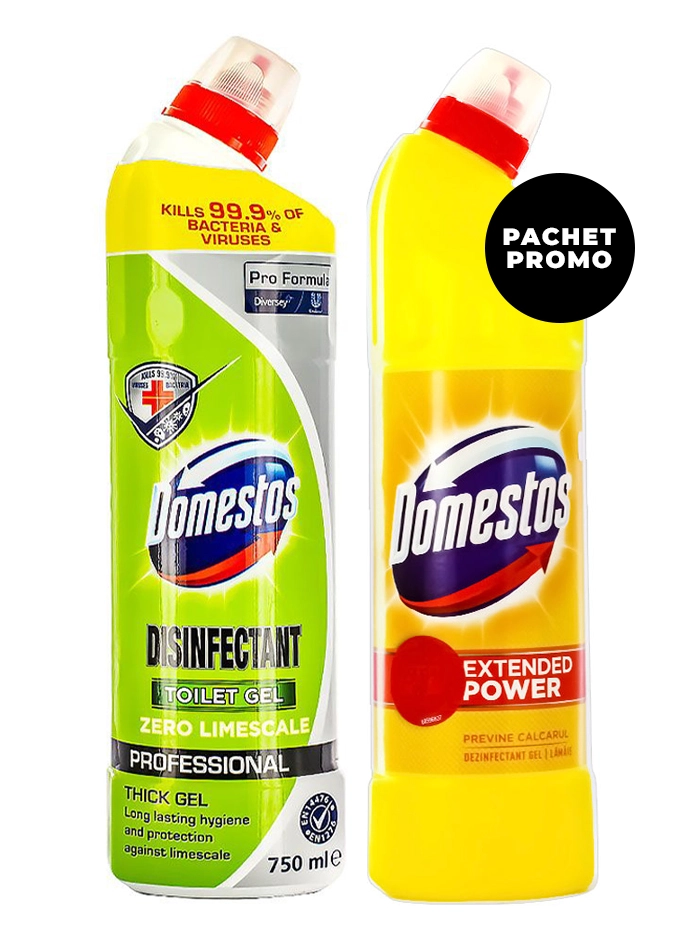 PROMO Domestos Gel curatat WC 750 ml + Dezinfectant wc 750 ml Citrus