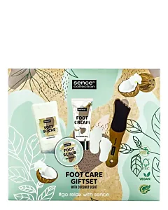 Sence Collection Set cadou pentru ingrijirea picioarelor:Crema+Scrub+Bomba+Sosete+Pila 2x100+2x30 g