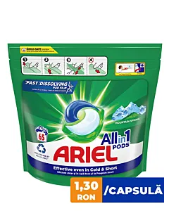 Ariel Detergent Capsule 65 buc All in 1 Mountain Spring