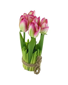 Buchet de 5 lalele artificiale 19 cm Diverse culori